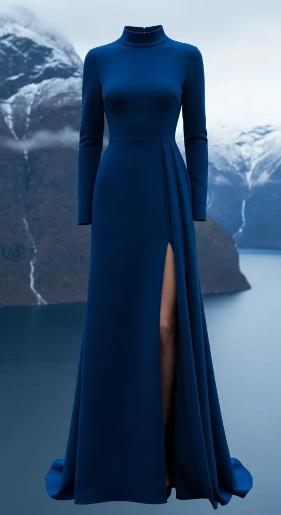 The Sapphire Sculpted Gown