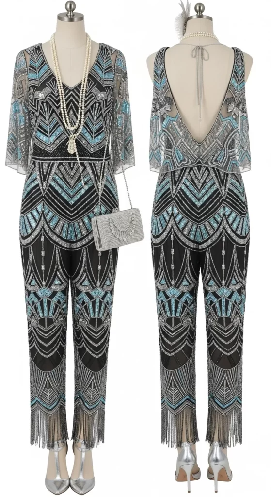 The Art Deco Beaded Jumpsuit