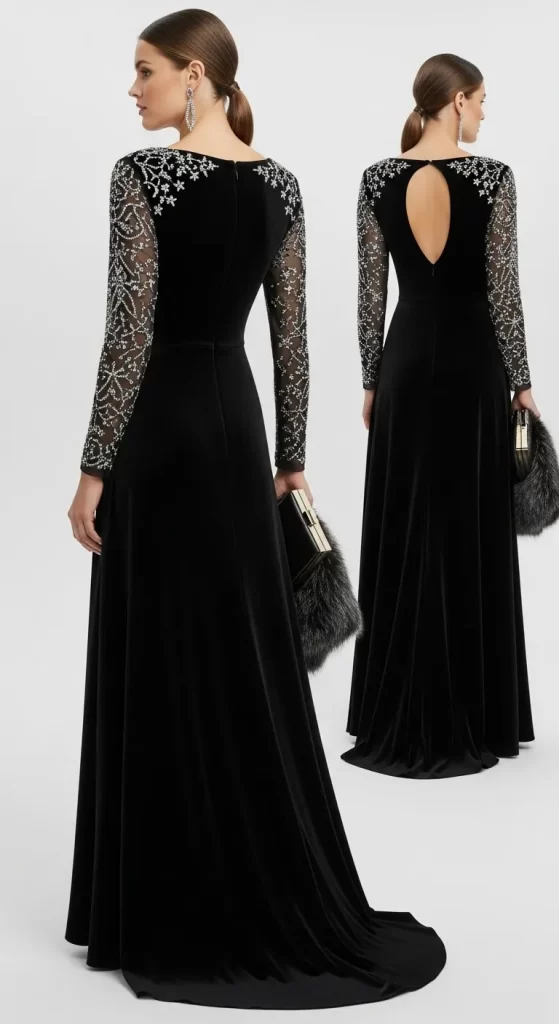  The Starry Night Velvet Gown