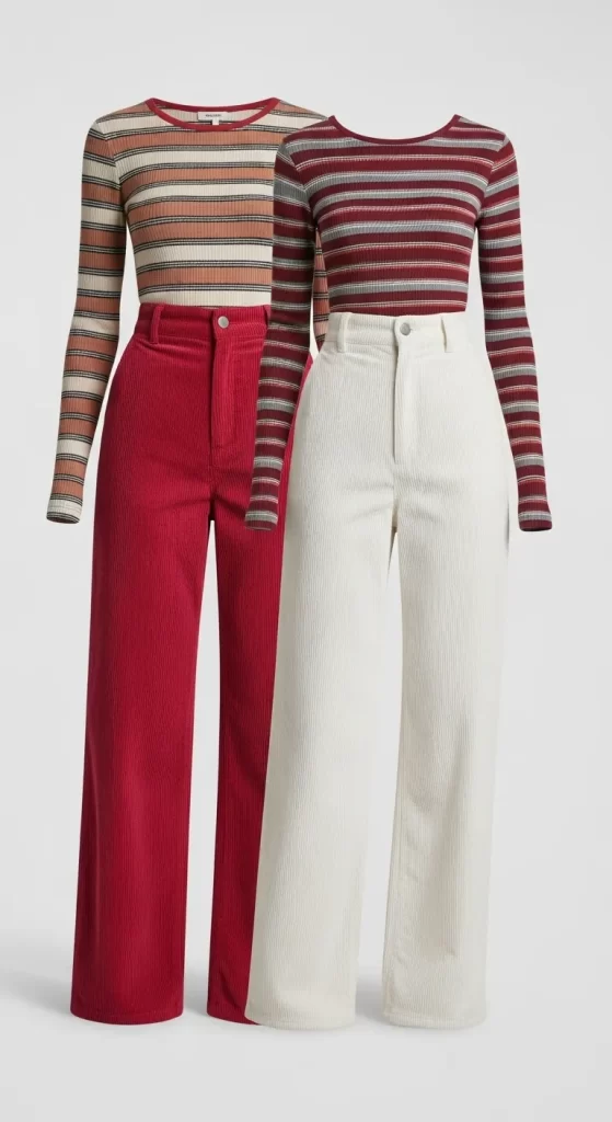 Retro Stripes & Wide-Leg Cords