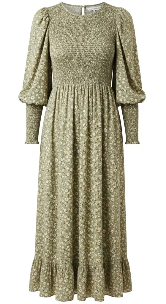 The Smocked Floral Midi Dress