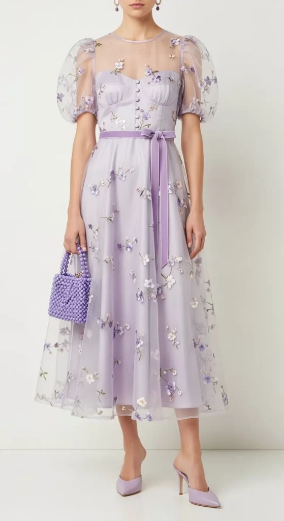  The Enchanted Lilac Garden Dress