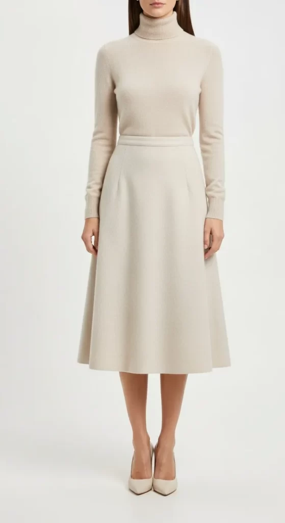 The Cashmere Skirt & Sweater Set