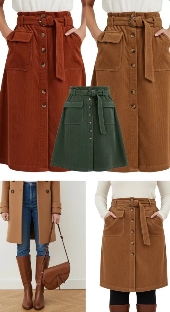 The Autumnal Corduroy Skirt