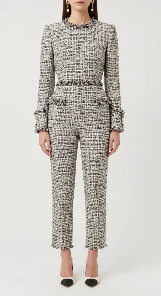 The Classic Tweed Peplum Jumpsuit