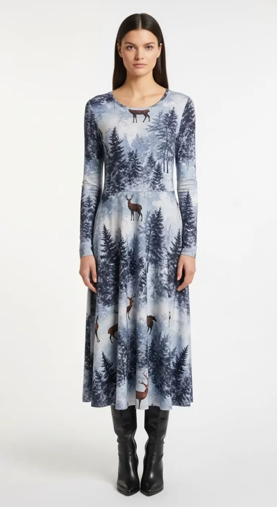 The Whimsical Winter Scene Dress