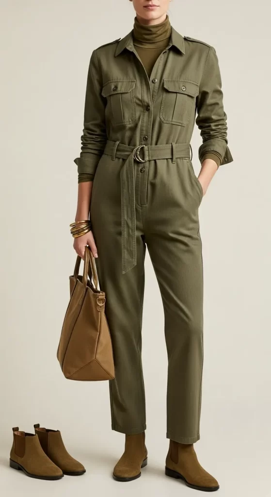 The Utilitarian Olive Jumpsuit