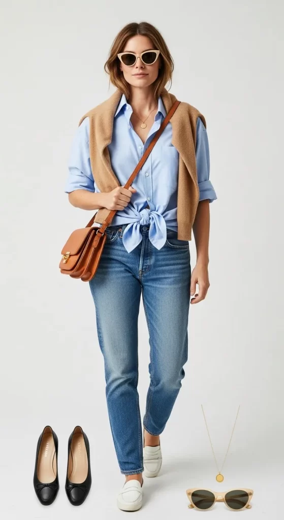 The Classic Tie-Front and Sweater Drape