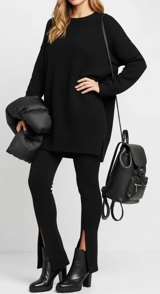 The Sleek All-Black Tunic