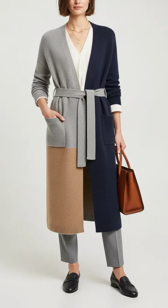 The Block-Color Cardigan