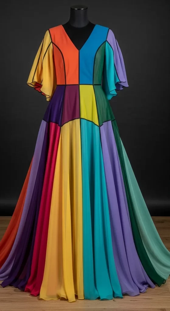 The Harlequin Chiffon Gown
