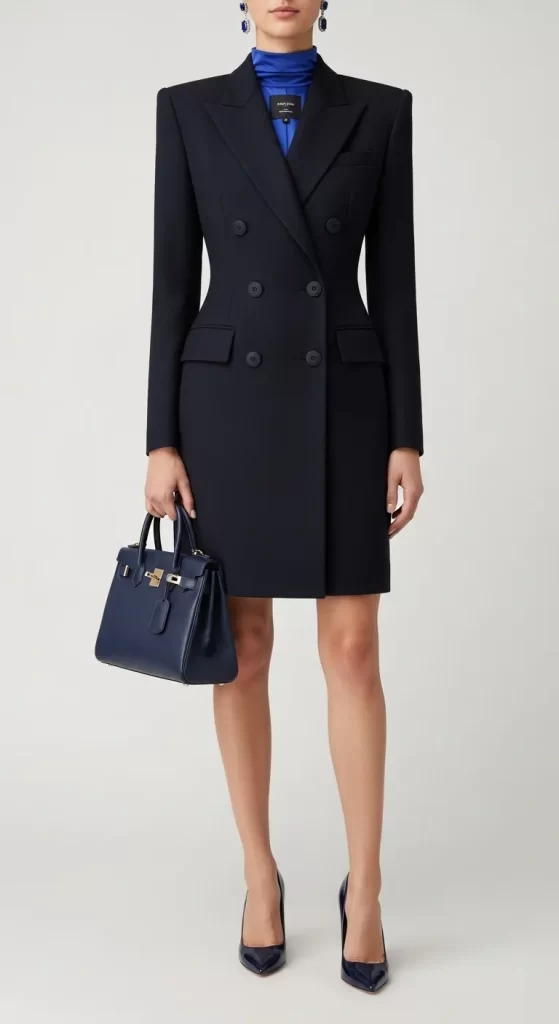The Sharp Navy Blazer Dress