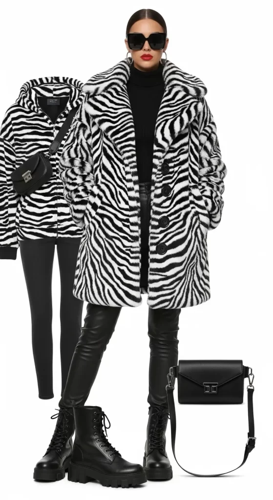The Graphic Zebra Print Coat