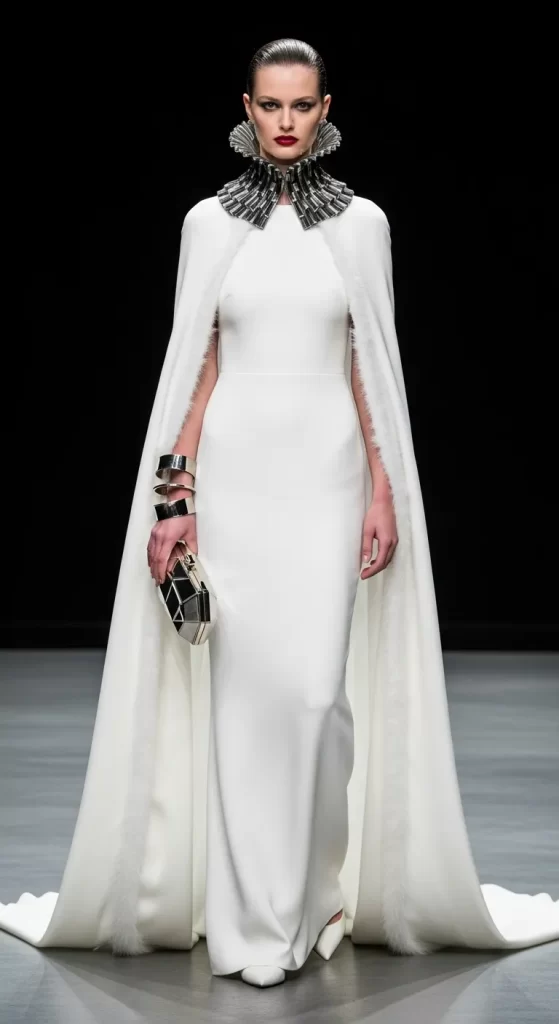 The Caped Column Gown