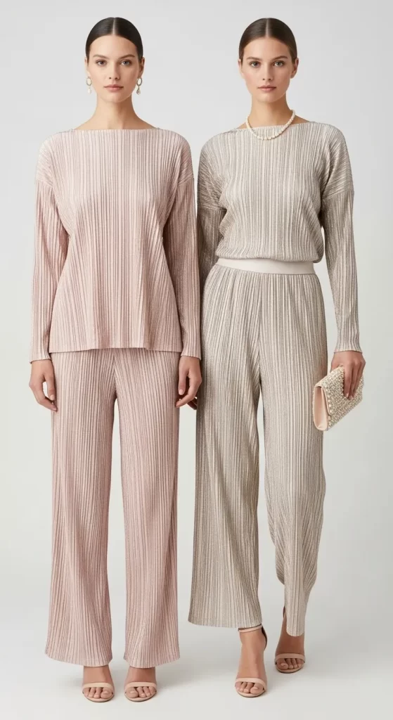 The Shimmering Plissé Set