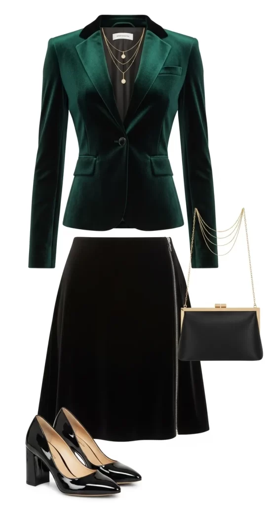 The Emerald Velvet Blazer