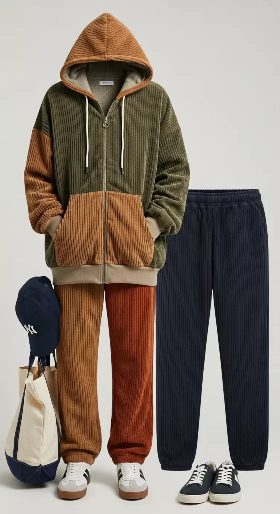 The Color-Block Corduroy Set