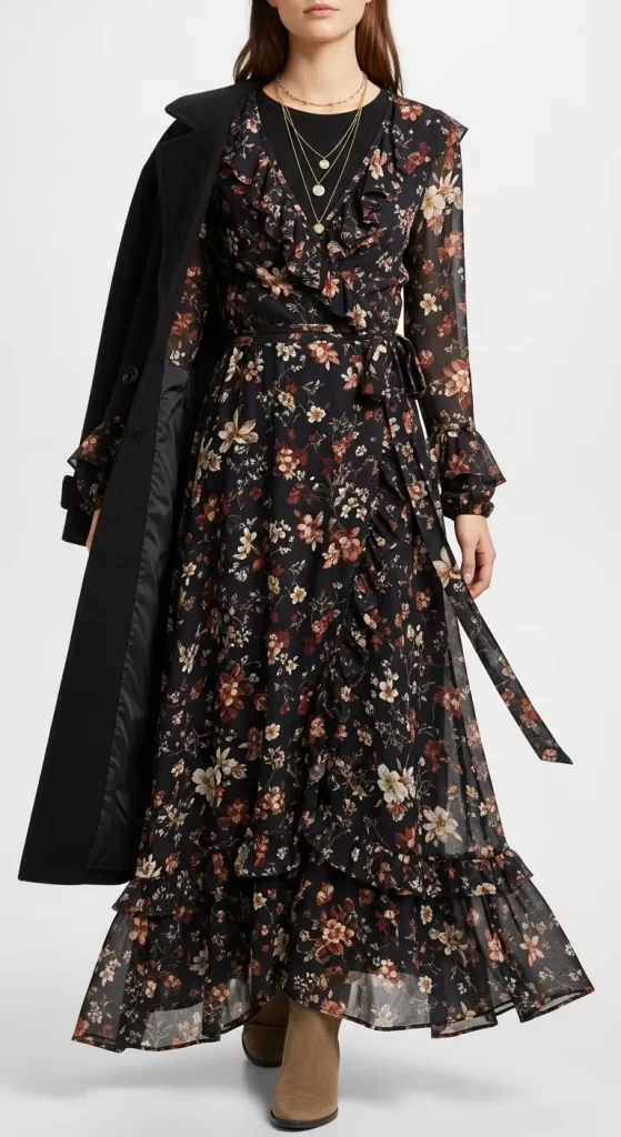 The Winter Floral Maxi