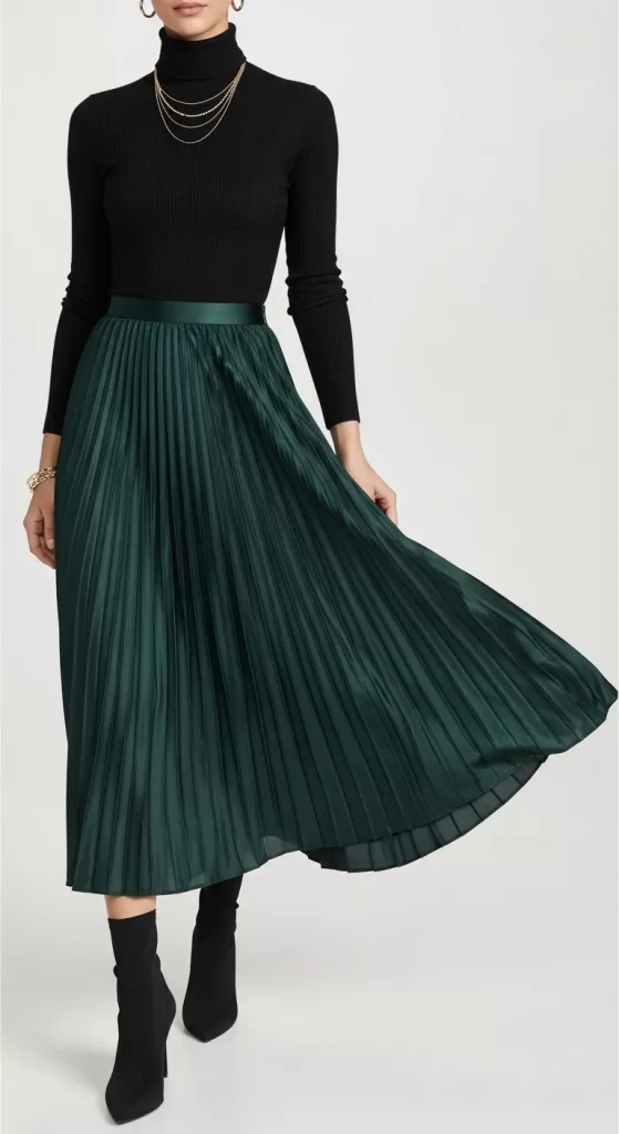 The Verdant Pleated Midi