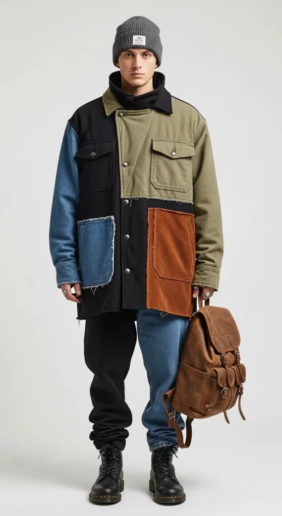 The Borrowed-From-Him Patchwork Jacket