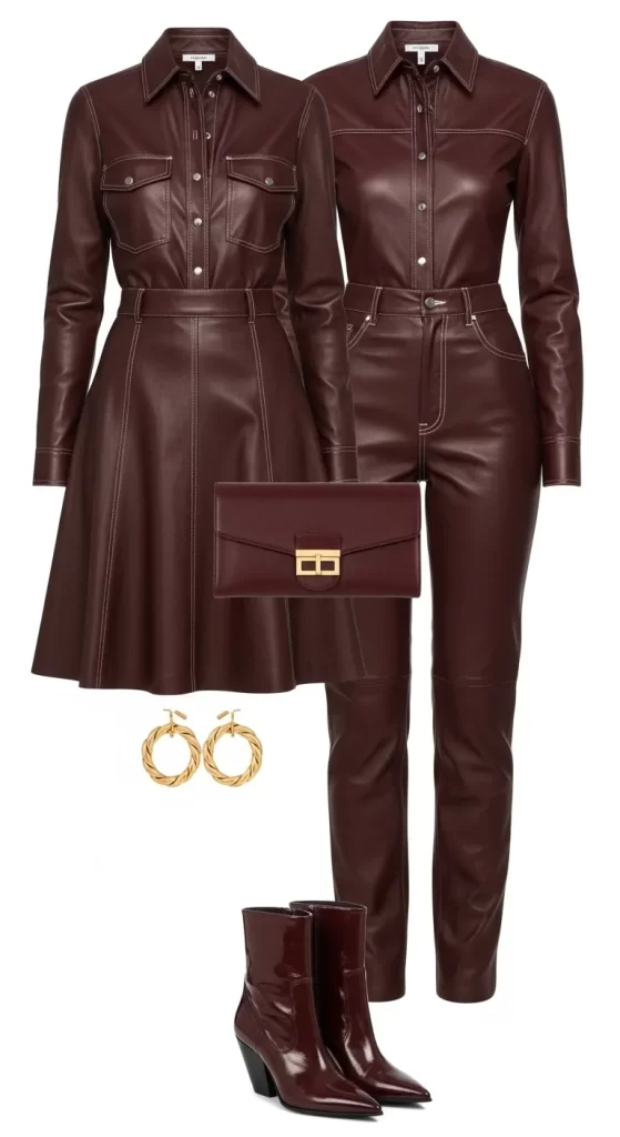  The Bold Burgundy Leather Set