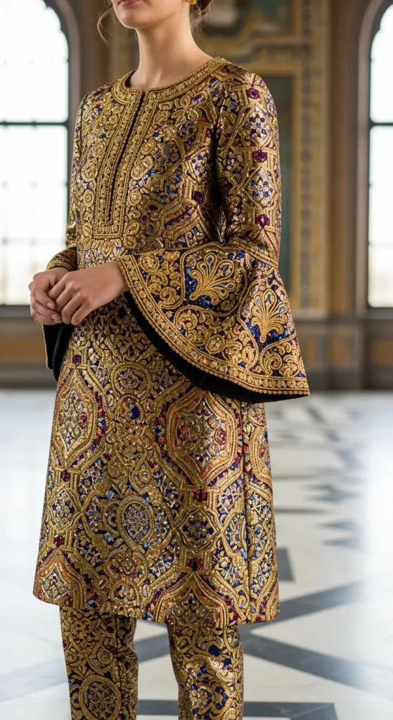  The Gilded Brocade Tunic Set