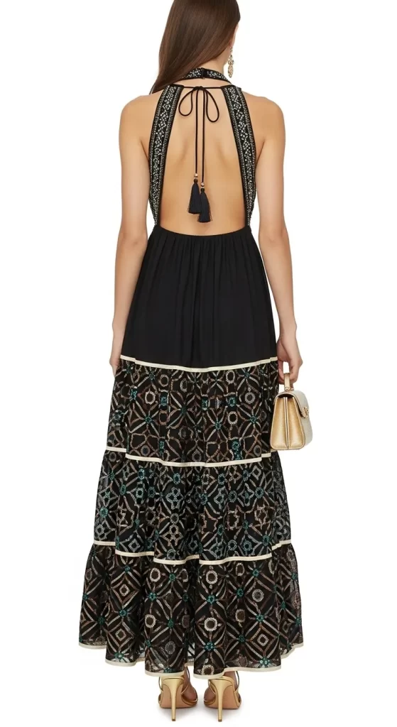 The Midnight Garden Halter Gown