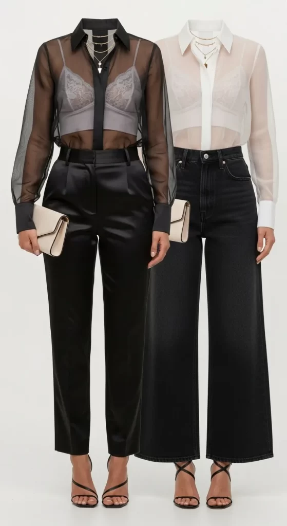 The Sheer Blouse and Bralette Pairing
