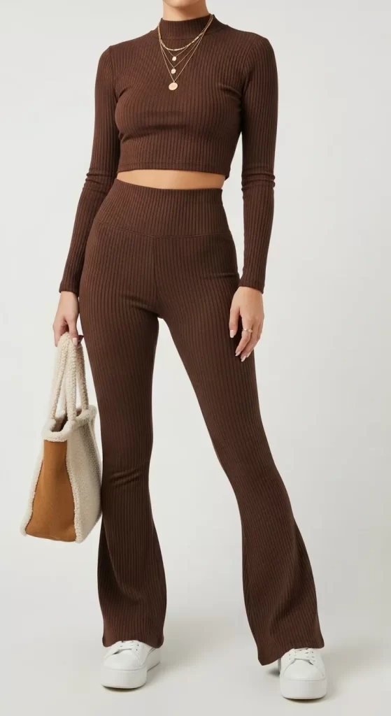  The Ribbed Knit Flare Set