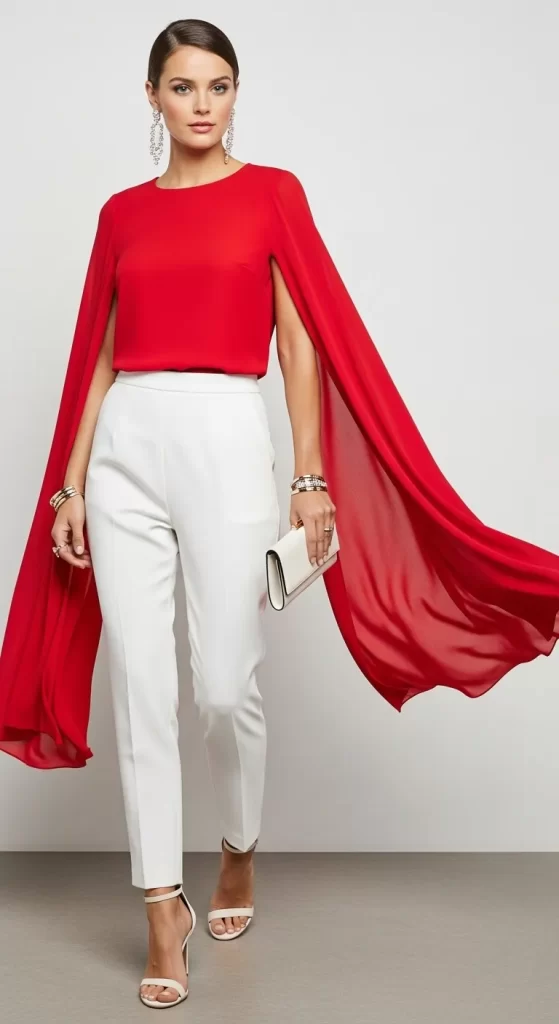The Dramatic Evening Cape Blouse