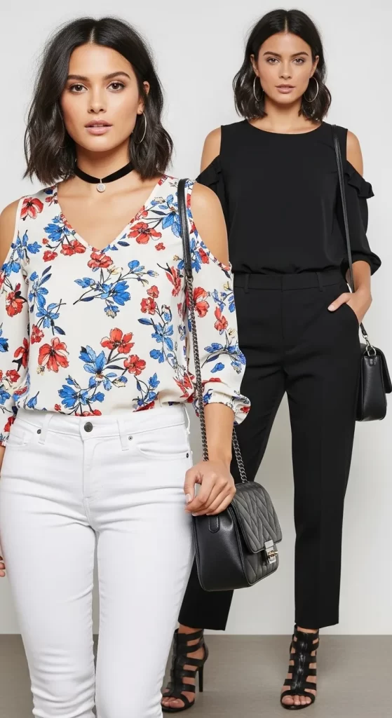 The Flirty Cold-Shoulder Blouse