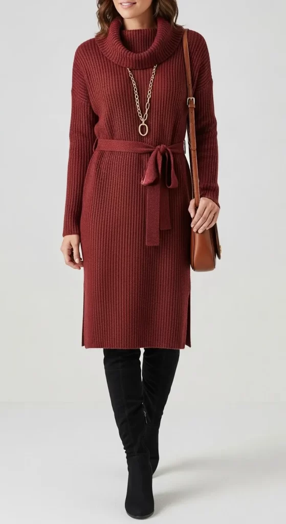 The Ribbed Knit Sweater Dress