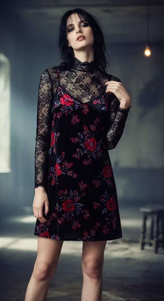 The Layered Velvet & Lace Dress