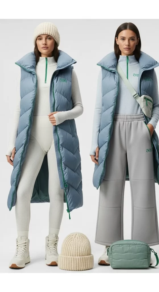The Alpine Puffer Vest & Wide-Leg Pants