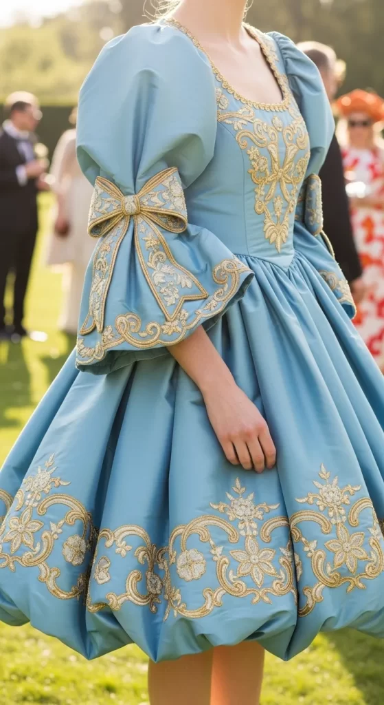 The Regal Blue and Gold Ballgown