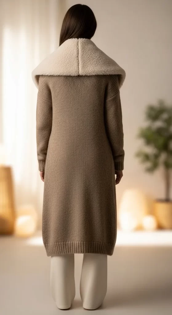 The Cozy Shearling-Collar Cardigan