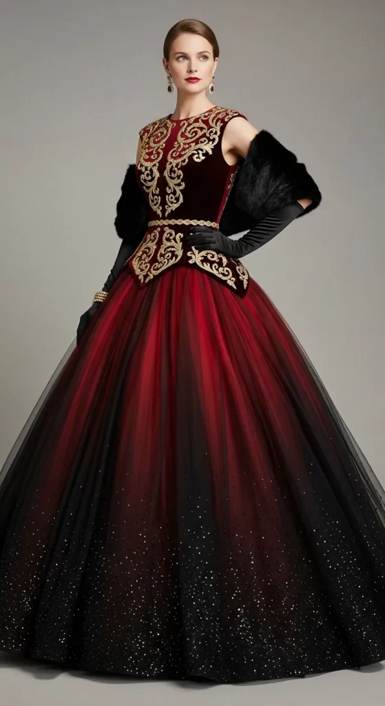 The Regal Embroidered Ball Gown