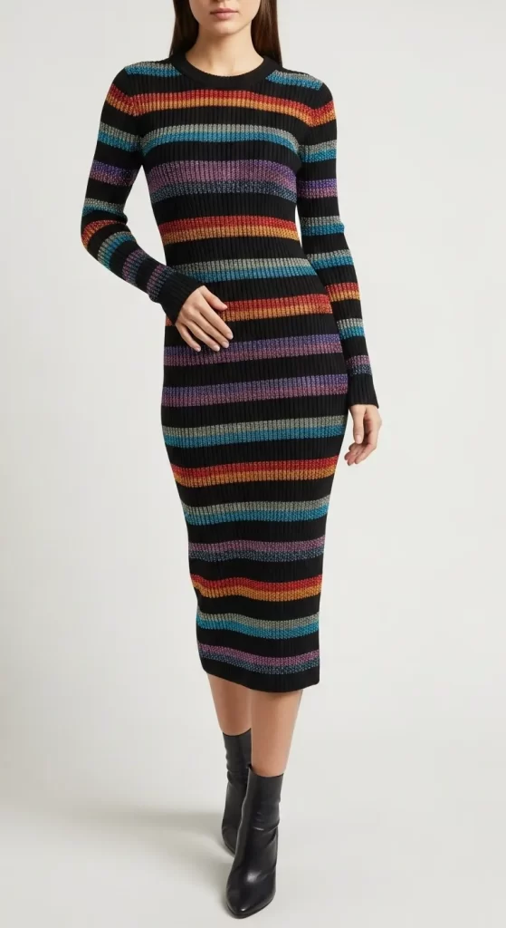 The Shimmering Knit Midi Dress