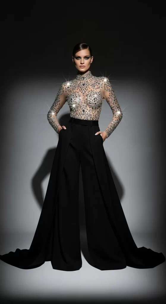  The Crystal Bodysuit and Trouser Set