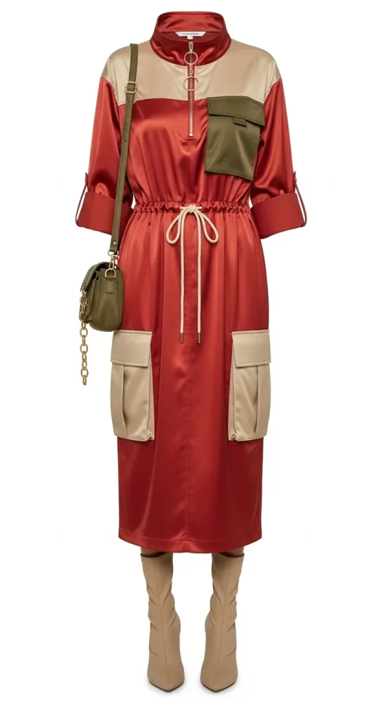  The Sporty Satin Utility Dress