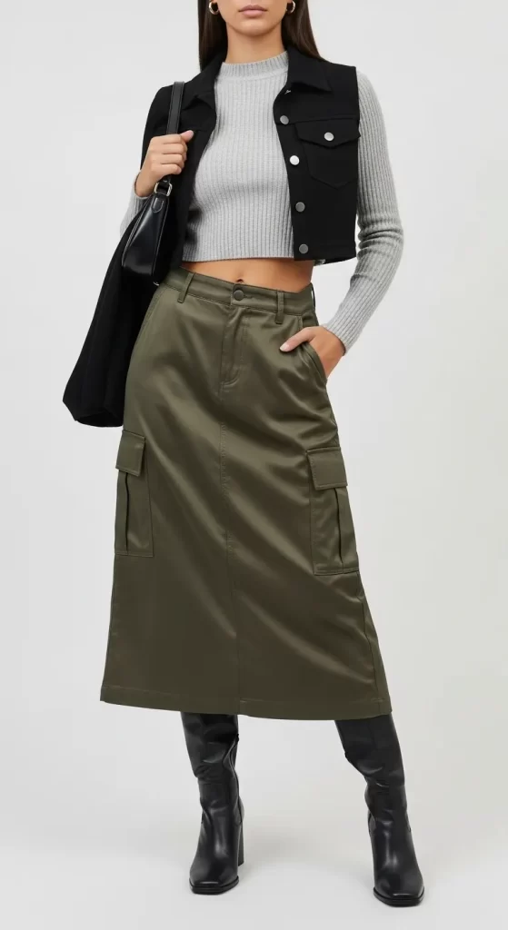 The Layered Cargo Skirt Ensemble