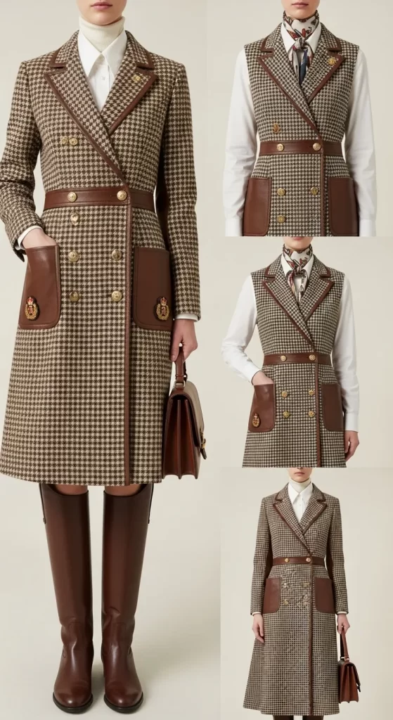 The Equestrian Houndstooth Coat