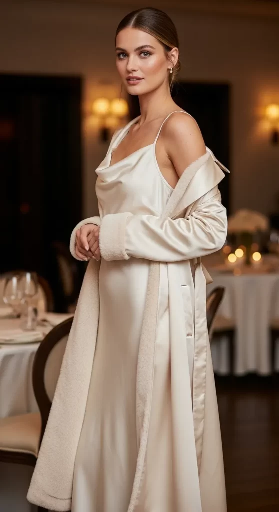 The Satin Slip Dress and Robe Coat