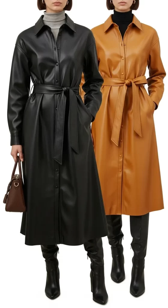 The Bold Faux Leather Trench