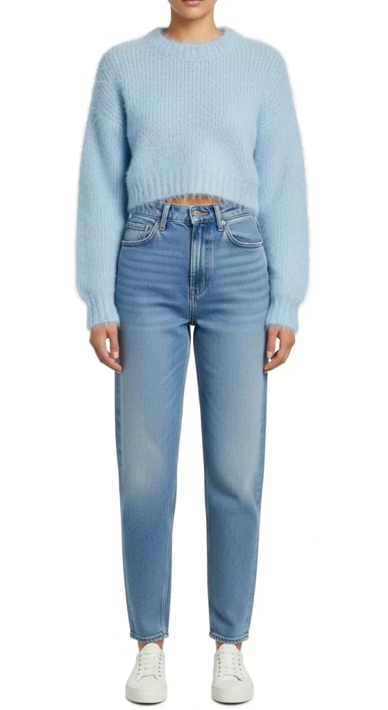  Icy Blue Knit & Classic Denim