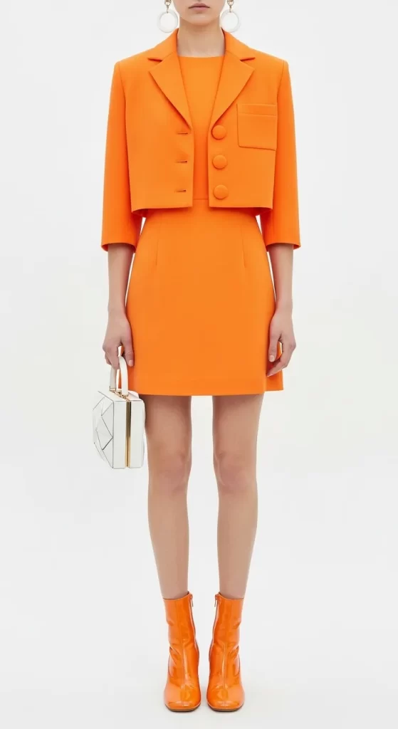 The Vibrant Orange Skirt Suit