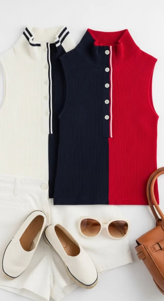 The Nautical Sleeveless Turtleneck