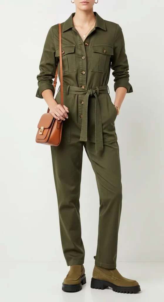The Utilitarian Olive Jumpsuit