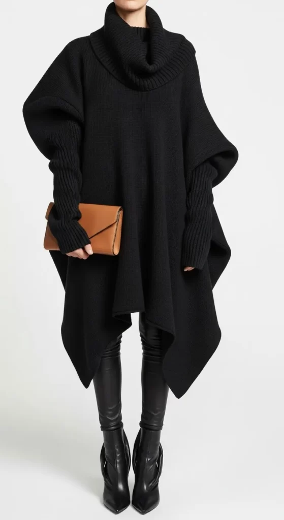 The Sculptural Knit Poncho The Sculptural Knit Poncho