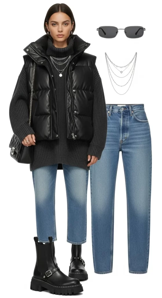 The Edgy Leather and Knit Mix The Edgy Leather and Knit Mix